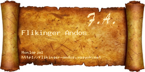 Flikinger Andos névjegykártya
